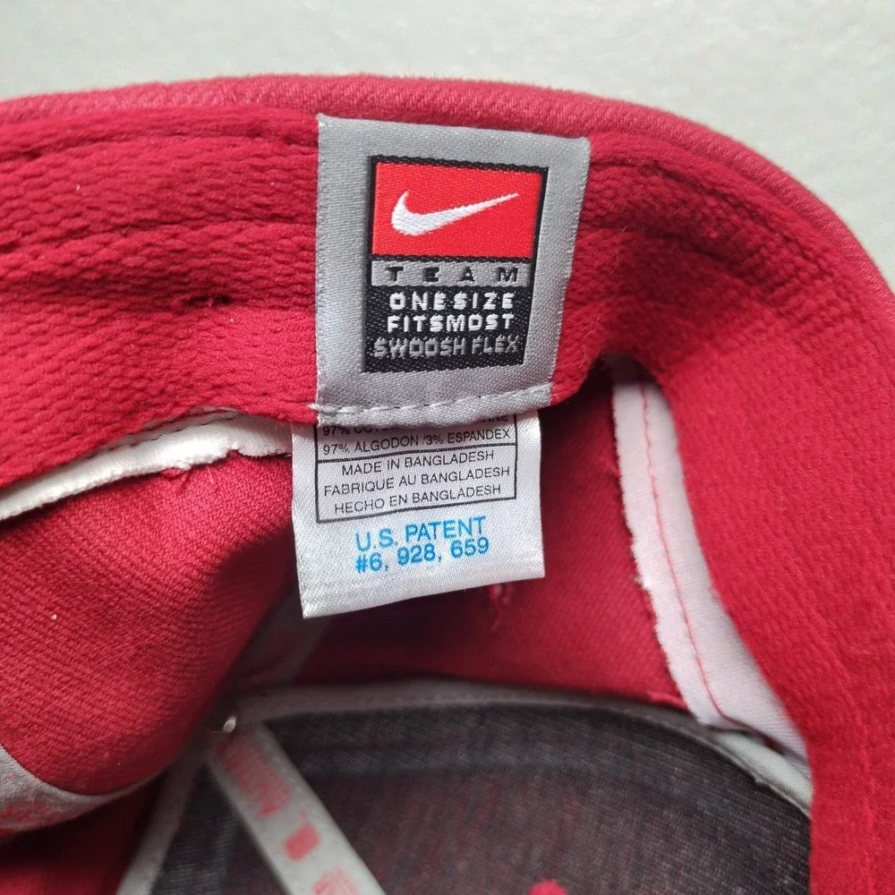 VTG Nike Stanford Univ Cardinal Hat Cap OSFM Red Block 'S' Swoosh Flex NCAA EUC